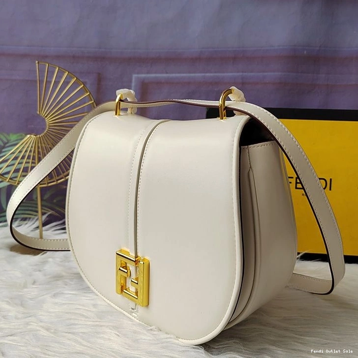 Cheap In Calf Medium Fendi Leather C'mon White Bag 0721